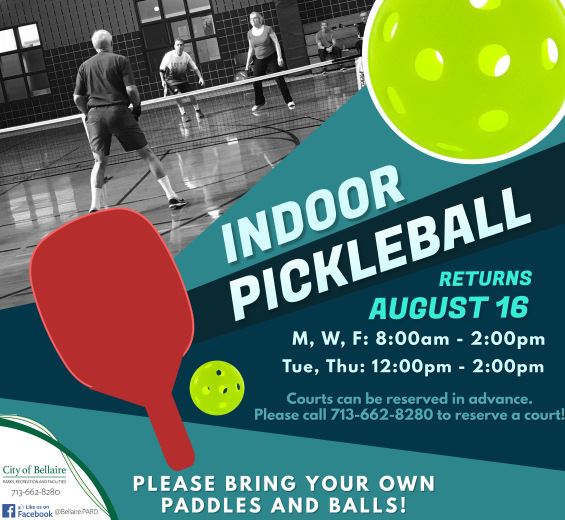Newsflash - Pickleball starts Aug 16