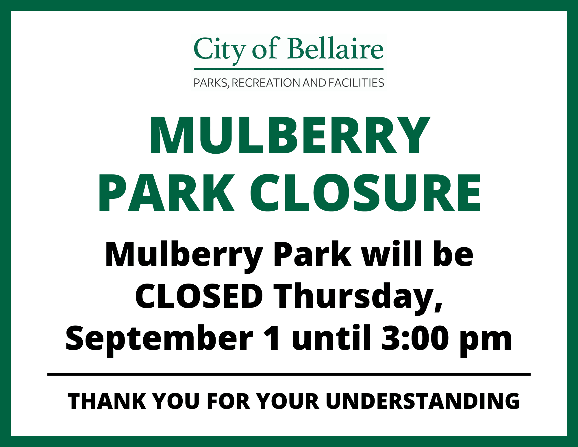 Mulberry Closed 9.1.22