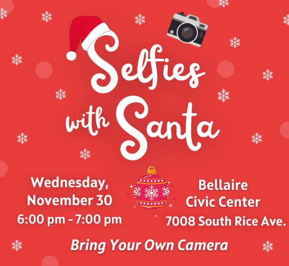 Selfies with Santa, November 30, 6-7pm