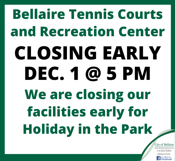 Newsflash - early closures december 1