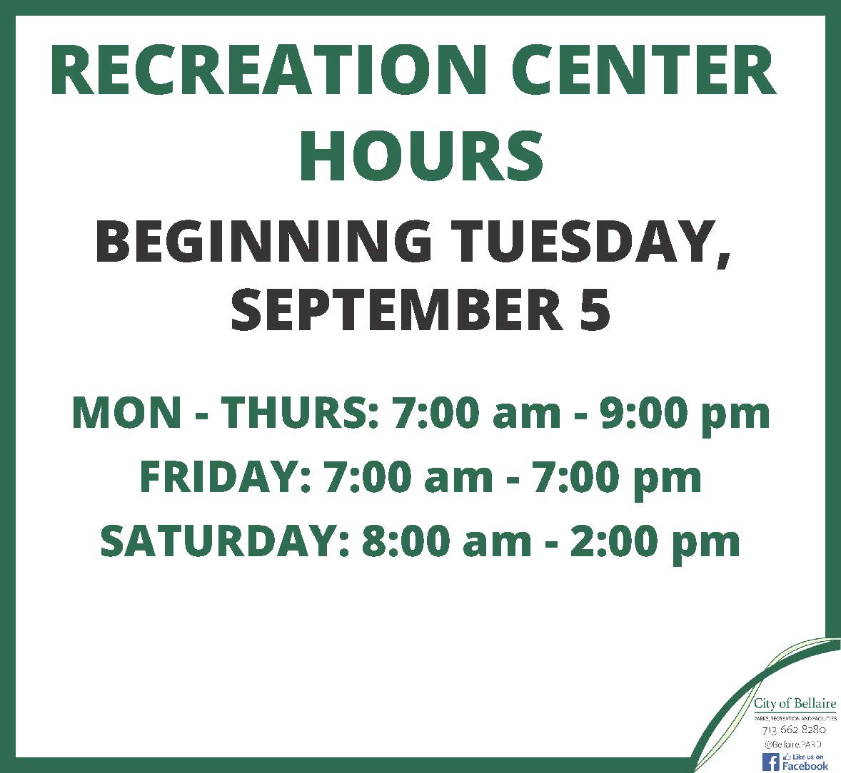 Facility Hours 8.5.23