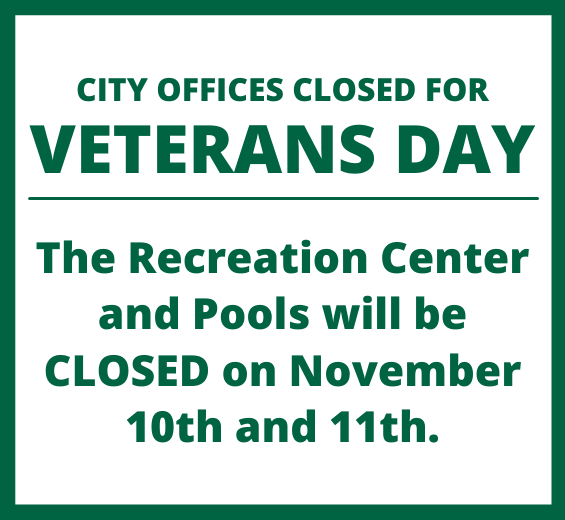 Newsflash - Rec Center Closed Veterans Day Nov. 11