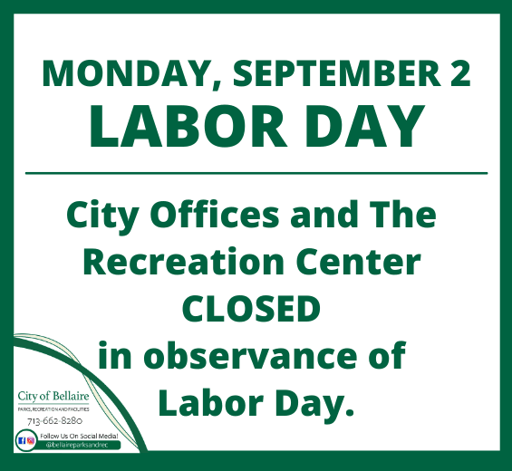 Copy of Newsflash - Rec Center Closed Labor Day (2)