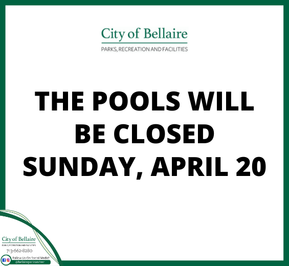 Pools closed April 20