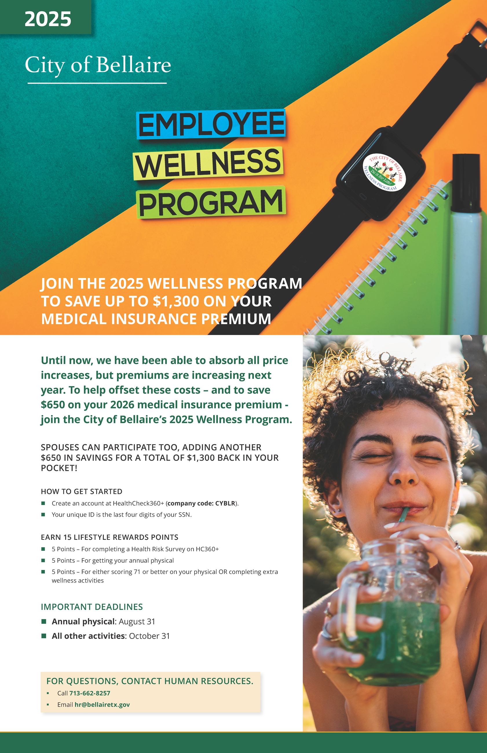 FHR3 2025 City of Bellaire Employee Wellness Poster