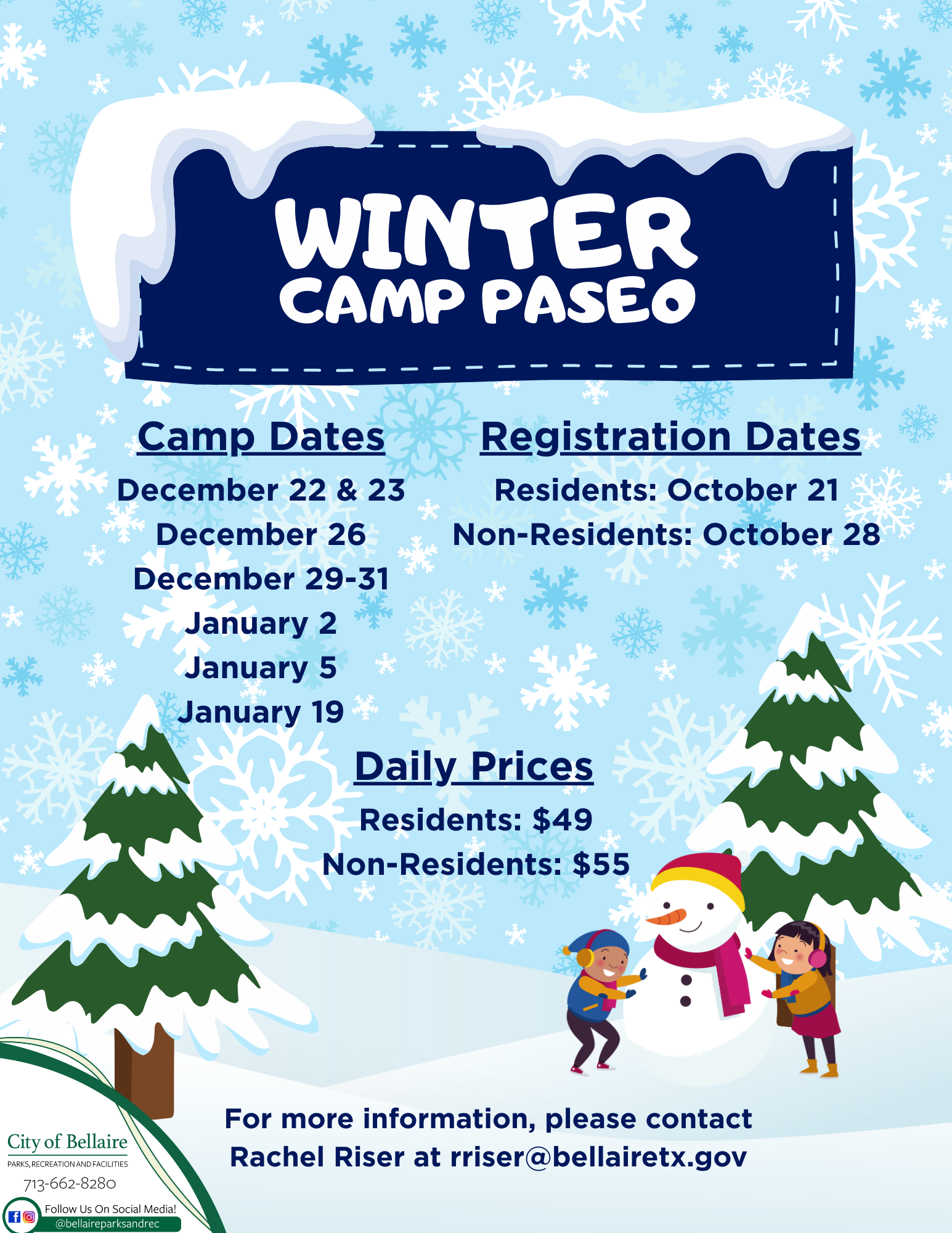 Winter Camp Paseo Flyer 2025